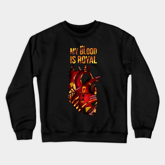 Melanin Heart - My Blood Is Royal Crewneck Sweatshirt by kenallouis